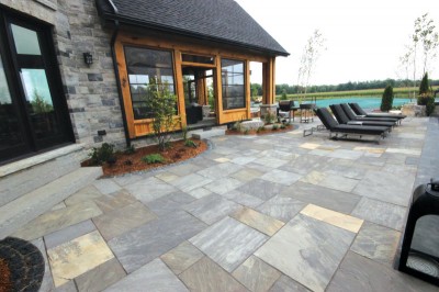 Open-concept patio with high-quality patio stones Open-concept patio with high-quality patio stones